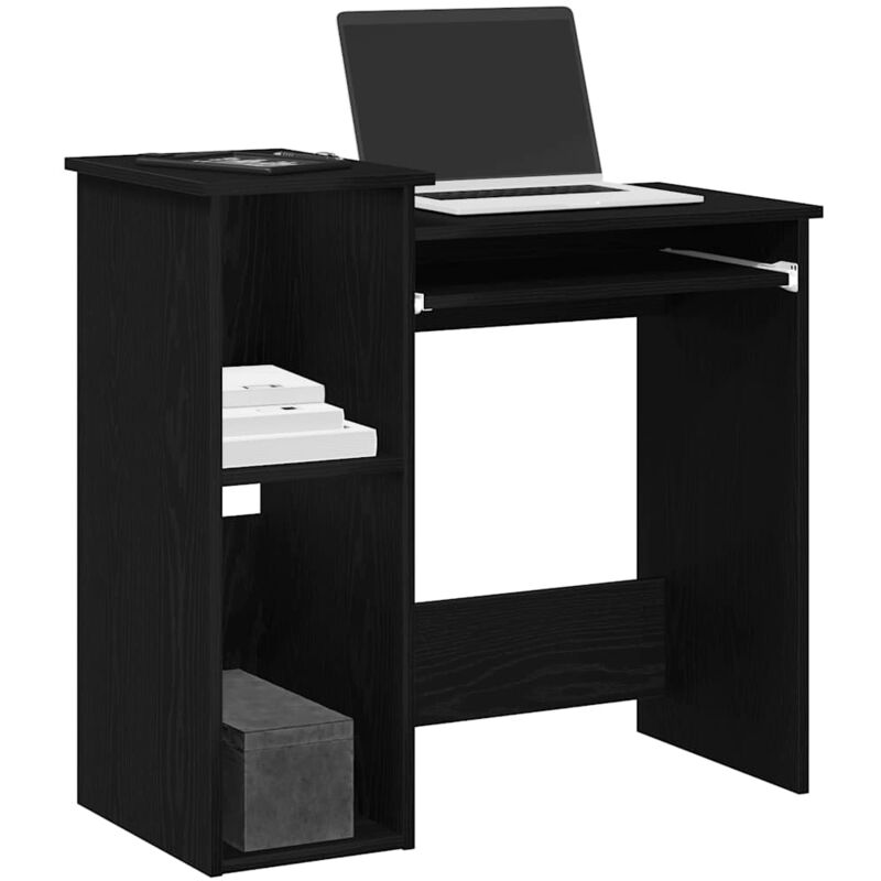 Schreibtisch Mit Regalen Schwarz 84x40x78 Cm Holzwerkstoff - Vidaxl