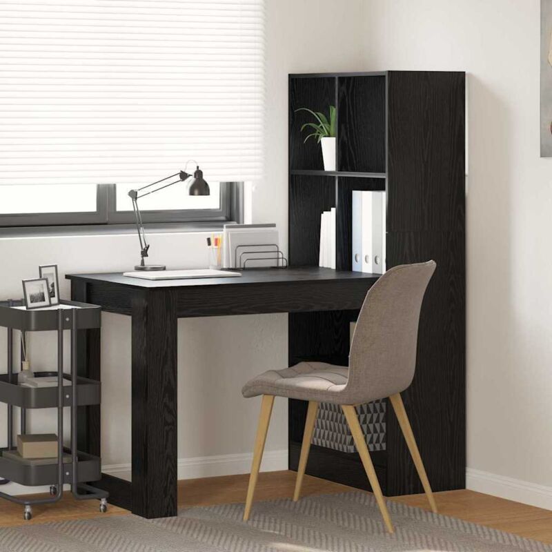 Schreibtisch Schwarze Eiche 122 X 67 X 145 Cm Holzwerkstoff Vidaxl