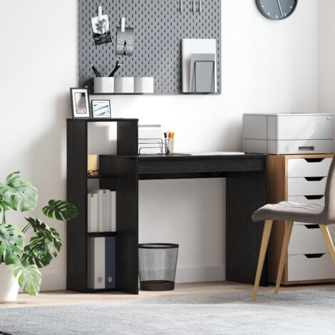 Schreibtisch mit Regal Schwarz Eichen-Optik 100 x 40 x 90 cm vidaXL