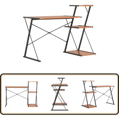 Schreibtisch mit Regal Schwarz und Braun 116×50×93 cm - Bürostuhl - Schreibtisch - Home Office - Computerarbeitsplatz - Arbeitszimmer