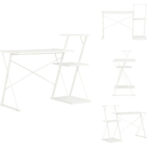 Schreibtisch mit Regal Weiß 116×50×93 cm - Bürostuhl - Schreibtisch - Home Office - Computerarbeitsplatz - Weißes Möbel