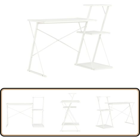 Schreibtisch mit Regal Weiß 116×50×93 cm - Bürostuhl - Schreibtisch - Home Office - Computerarbeitsplatz - Weißes Möbel