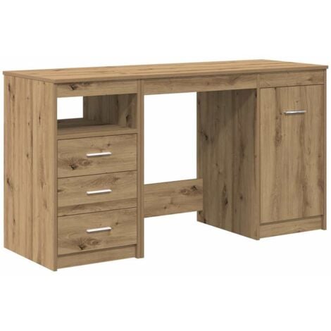 Schreibtisch mit Schrank Artisan Oak Engineered Wood vidaXL
