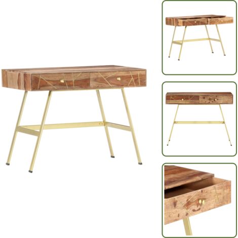 Schreibtisch mit Schubladen 100x55x75 cm Massivholz Palisander - Industrieller Schreibtisch - Holzsreibtisch - Palisander Schreibtisch - Schreibtisch Mit Schubladen - Bürostuhl