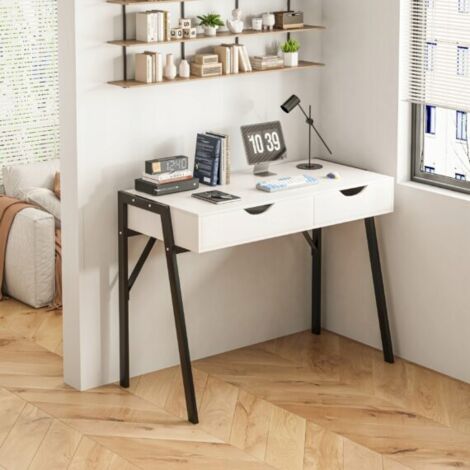 Schreibtisch mit Schubladen, weiß, Premium, 80 cm