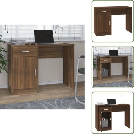 Schreibtisch mit Stauraum Braun Eichen-Optik 100x40x73 cm - Schreibtisch - Eiche Optik - Home Office - Arbeitszimmer - Bürostuhl