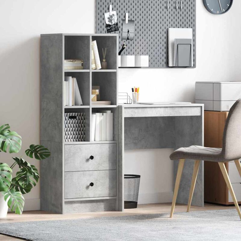 Schreibtisch Mit Stauraum 2 Pcs Beton Grau 70 X 40 X 76 Cm Vidaxl