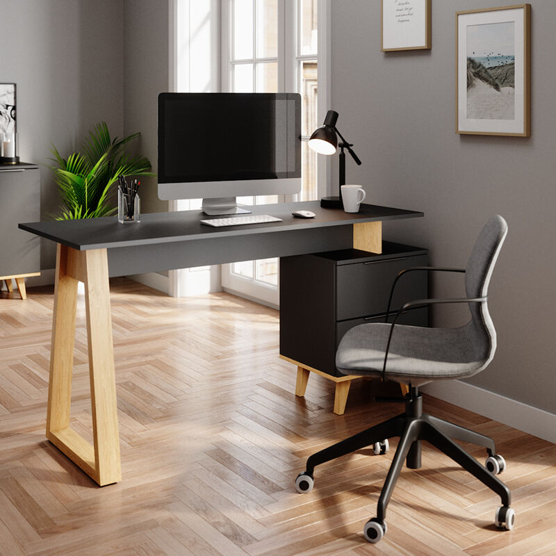 Schreibtisch Nautica, Anthrazit, 138 X 60 Cm Mit Schubladen, L, Vicco