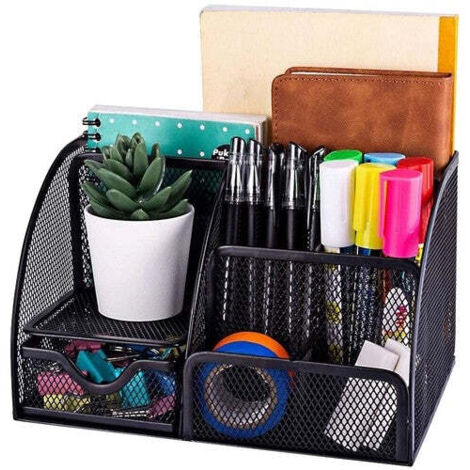 Schreibtisch organizer - 6 facher - schwarz