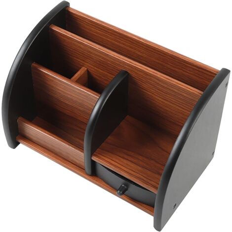 Schreibtisch Organizer, Ablagebox Stiftehalter mit Schublade für Büro, Holz Stiftehalter Schreibtisch, für Arbeitszimmer, Schlafzimmer, Büro, Schule, Klassenzimmer