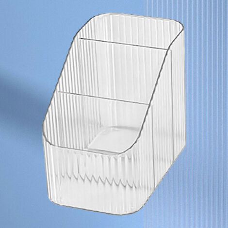 Schreibtisch-Organizer mit 3 transparenten PP-Fächern für Stifte, Make-up-Pinsel und Kosmetikartikel – Maße: 14,8 x 12 x 8,8 cm – Minimalistisches und umweltfreundliches Design