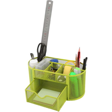 Schreibtisch-Organizer mit Metallgitter, grün