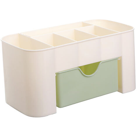 [Schreibtisch-Organizer mit Schublade] Multifunktionaler Kunststoff-Organizer – Aufbewahrung für Schmuck und Make-up – Maße: 21 x 10 x 10 cm – Hellgrün