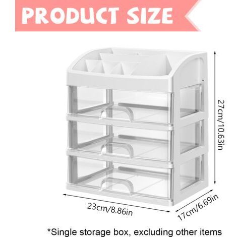 Schreibtisch-Organizer mit Schubladen, Aufbewahrungsorganizer mit 2 oder 3 Schubladen, Büroschubladen für Büromaterial, Organizer aus Kunststoff für Schreibwaren