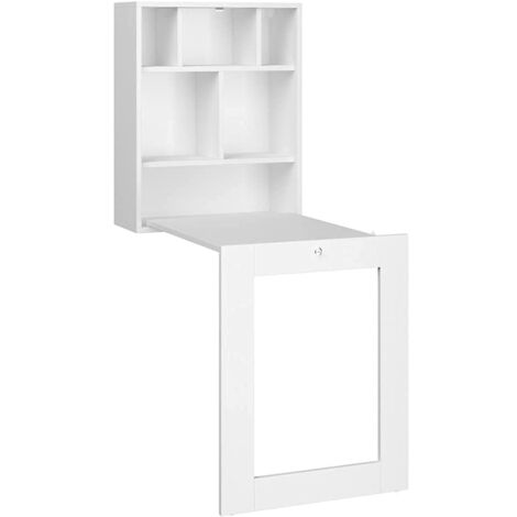 SCHREIBTISCH PIEGH. HÄNGER BÜCHERREGAL BÜRO HAUS WEISS MATT 145X90X60CM TILT