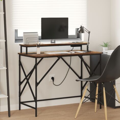 Schreibtisch Räuchereiche 100 x 50 x 86.5 cm Holzwerkstoff vidaXL