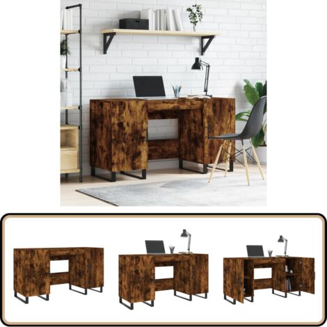 Schreibtisch Räuchereiche 140x50x75 cm Holzwerkstoff - Bürotisch - Schreibtisch - Home Office - Arbeitsplatz - Holzwerkstoffmöbel