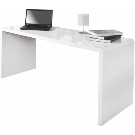 Schreibtisch schmal Weiß 160 x 75 x 60c m Modern PC Tisch Arbeitstisch