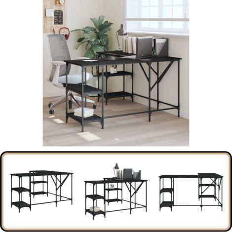 Schreibtisch Schwarz 139x139x75 cm Holzwerkstoff - Schreibtisch - Bürostuhl - Home Office - Arbeitsplatzgestaltung - Holzwerkstoffmöbel