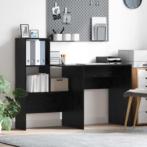 Schreibtisch Schwarz Eichen-Optik 131,5 x 50 x 106,5 cm vidaXL