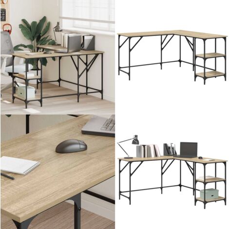 Schreibtisch Sonoma-Eiche 139x139x75 cm Holzwerkstoff - Schreibtisch - Bürotisch - Home Office - Arbeitsplatz - Sonoma-Eiche - Home & Living