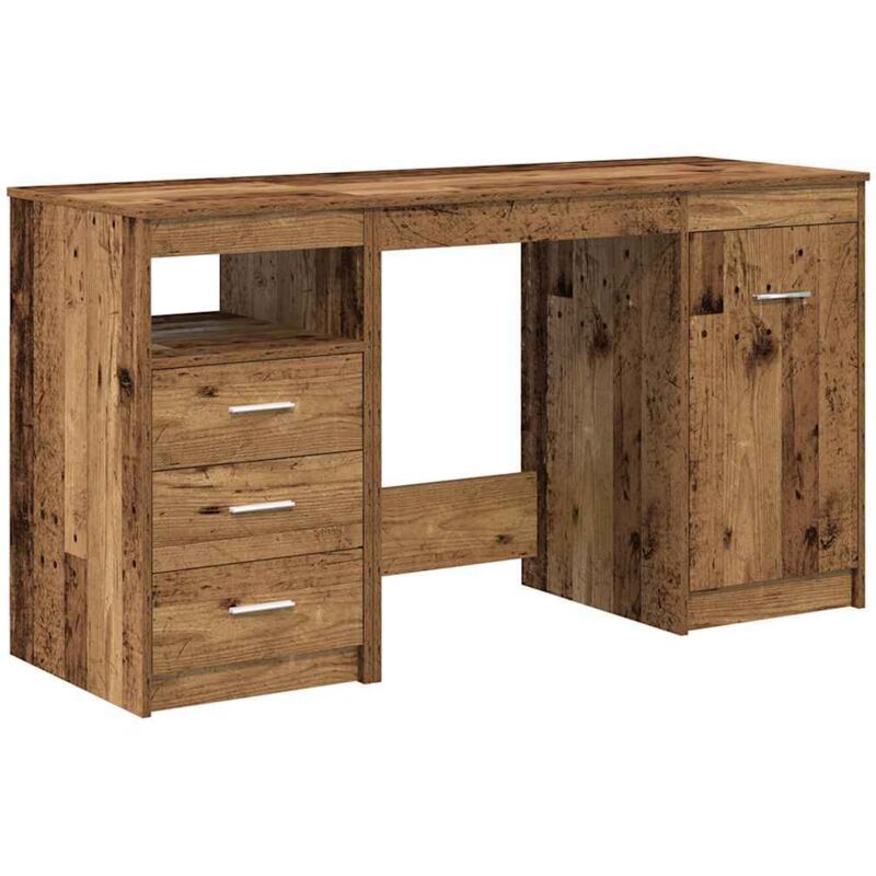 Schreibtisch Mit Unterschrank Altholz Holzwerkstoff Vidaxl