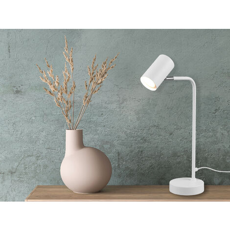 Schreibtischlampe MARLEY in Weiß matt, Spot schwenkbar, Höhe 45cm