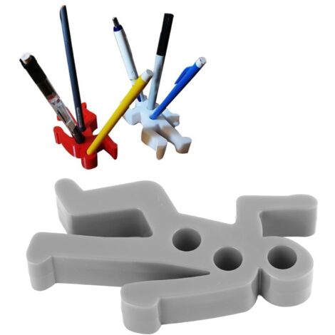 Schreibtischständer und Organizer, Stiftehalter für Tatortmotive, originelle und witzige Box, Kunststoff, 10,3 x 6,2 cm, Grau, 49 g
