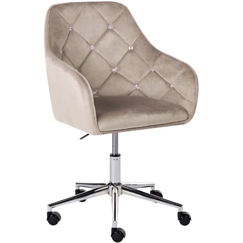 Beliani Schreibtischstuhl Veloria Samtstoff Beige