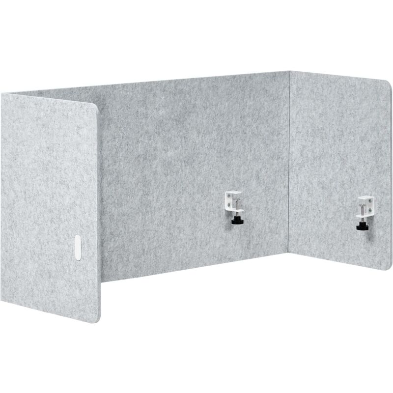 Beliani Schreibtischtrennwand Grau 120 X 60 Cm Soloa