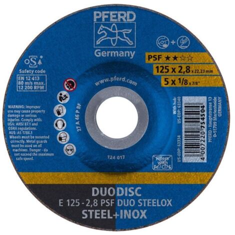 Schruppscheibe E 125-2.8 A 46 P PSF-INOX-DUO/22.23 VPE: 10