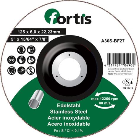Schruppscheibe Edelstahl 125 x 6,0mm FORTIS