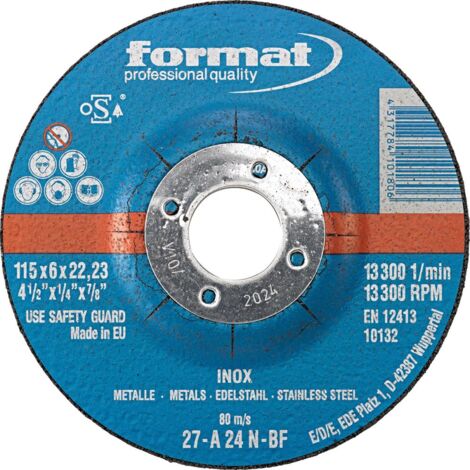 Schruppscheibe gekröpft für V2A 115x6mm FORMAT