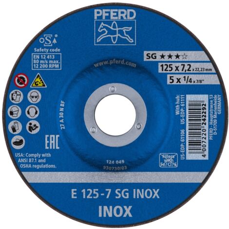 Schruppscheibe gekröpft für V2A A30NSG 125x7,2mm PFERD