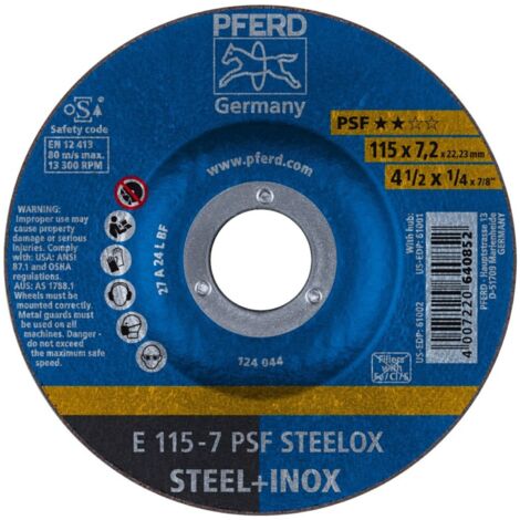 Schruppscheibe gekröpft PSFSTEELOX 115x7mm PFERD