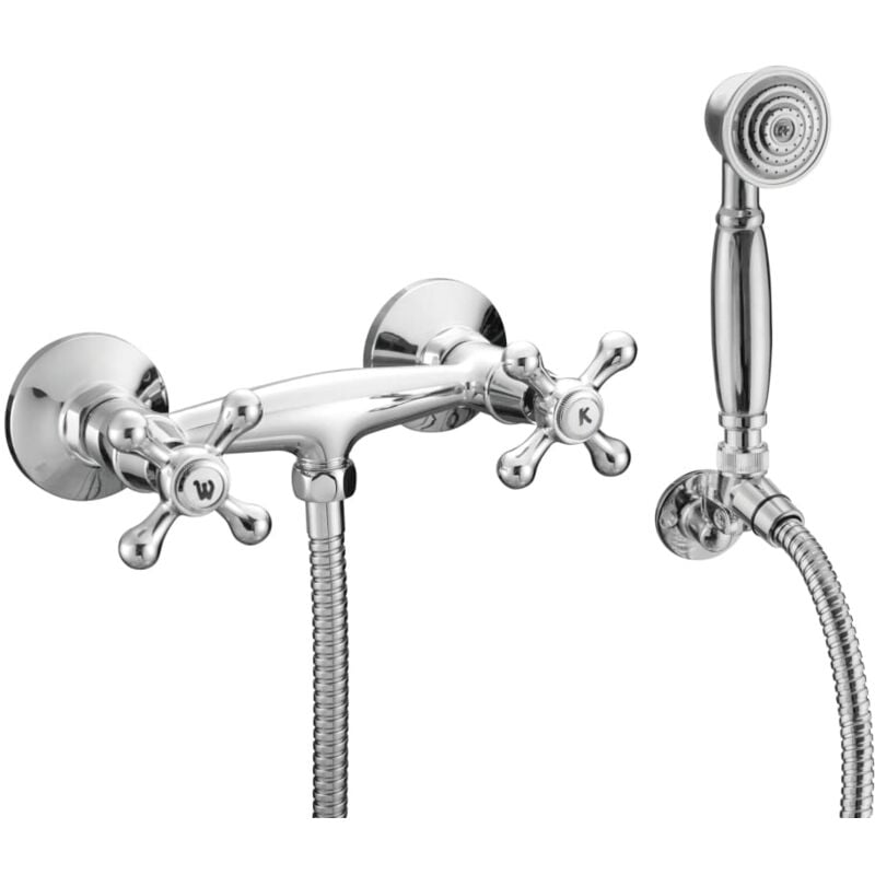 SCHÜTTE 2-Handle Shower Mixer with Hand Shower ELK Chrome - Silver