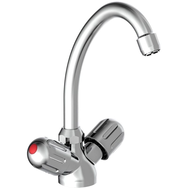 SCHÜTTE 2-Handle Sink Mixer PERUZZI Low Pressure Chrome - Silver