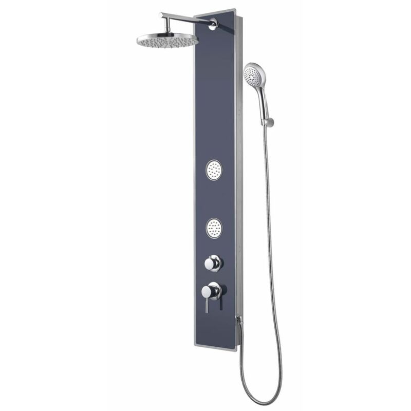 Glass Shower Panel with Single Lever Mixer glasduschpaneel Anthracite Schütte Anthracite