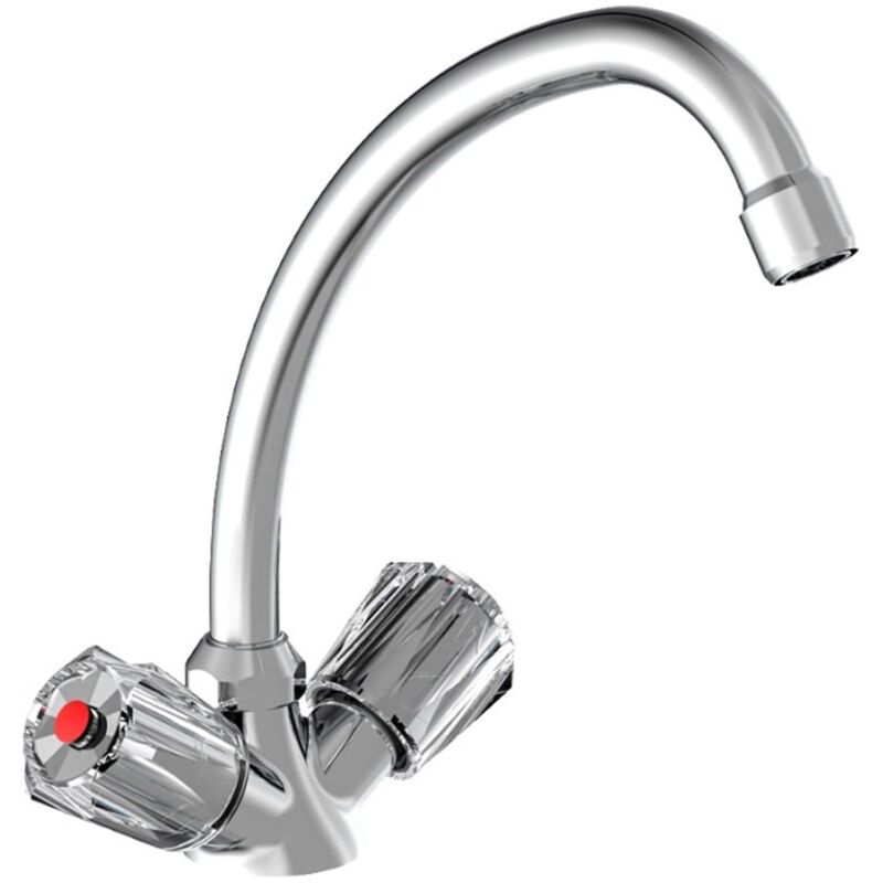 

SCHÜTTE Grifo mezclador 2 mandos con baja presión Duo-Mix II cromado - Plateado