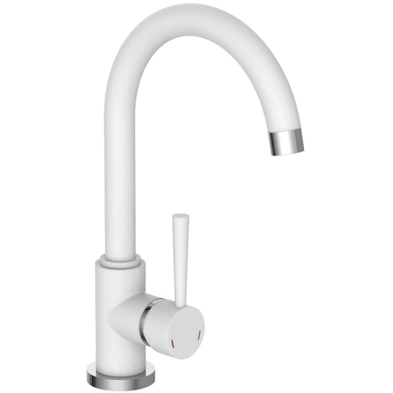 

SCHÜTTE Grifo mezclador con caño redondo CORNWALL blanco - Blanco