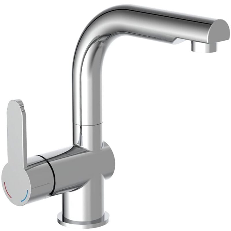 

SCHÜTTE Grifo mezclador de lavabo rociador extraíble LONDON cromado - Plateado