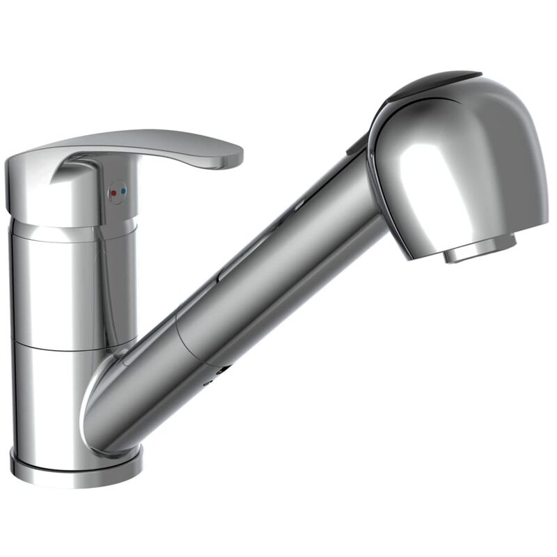 

Grifo mezclador lavabo con ducha extraíble DIZIANI cromado - Plateado - Schütte