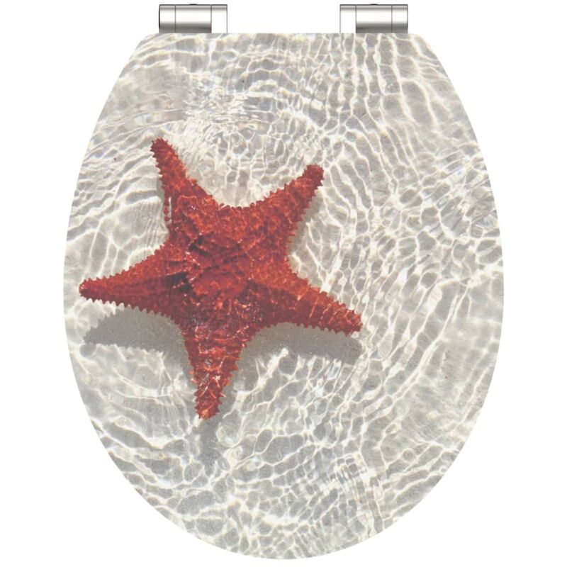 

SCHÜTTE Tapa de váter alto brillo MDF RED STARFISH de cierre suave - Multicolor