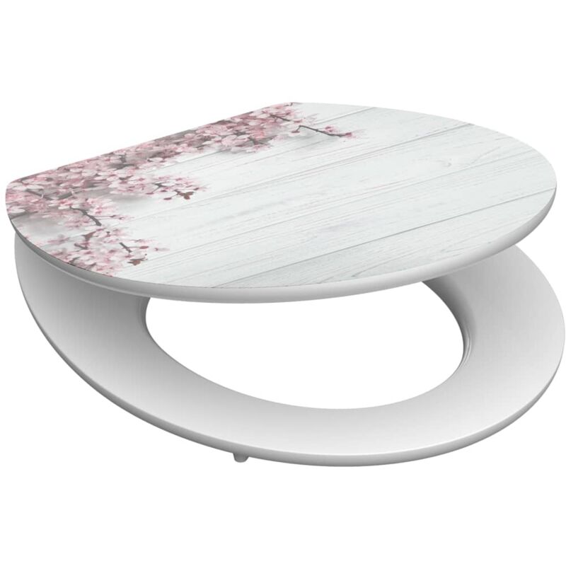 

SCHÜTTE Tapa de váter cierre suave alto brillo MDF modelo FLOWERS WOOD - Multicolor