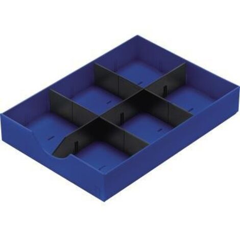 Schublade doc 23 x 5,3 x 32 cm (B x H x T) geschlossen inkl. 1 Längststeg 2 Querstege Polyl blau