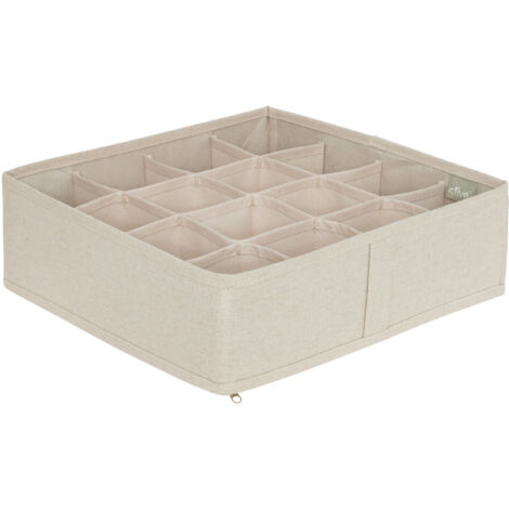 Schubladenaufbewahrung groomy 16 fächer beige 31x31cm - 5five
