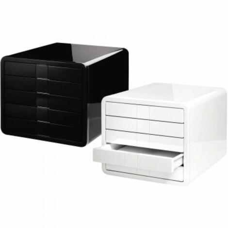 Schubladenbox i-Box 5 Schubladen DIN A4 DIN C4 ABS Kunststoff Gehäusefarbe: schwarz Farbe der Schublade: schwarz