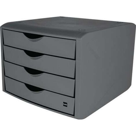 Schubladenbox mit Auszugssperre 4 Schubladen lichtgrau H215xB265xT332 mm