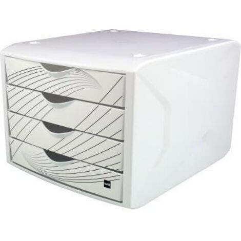 Schubladenbox the chameleon 4 Schubladen DIN A4 DIN C4 Polypropylen Gehäusefarbe: weiß Farbe der Schublade: weiß