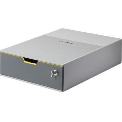 Schubladenbox VARICOLOR® 1 SAFE 1 Schublade DIN A4 DIN C4 Folio Letter ABS Kunststoff Gehäusefarbe: grau Farbe der Schublade: grau/mehrfarbig